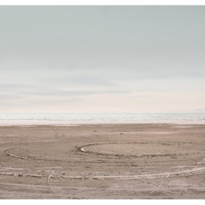 minimalist landscape eccentric circles on the salton sea beach by Johnny Kerr