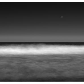 long exposure moon beach seascape